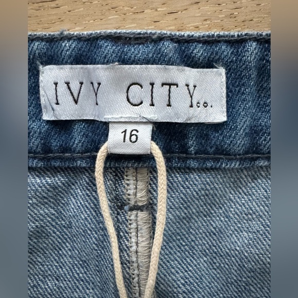 NWT Ivy City Co EMMA denim Indigo Skirt 16 - Picture 9 of 10